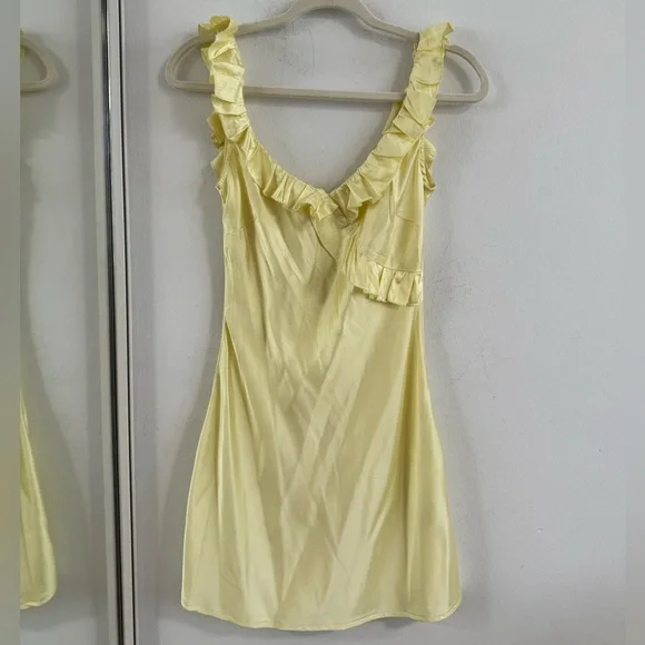 SHEIN | Dresses | Shein Yellow Ruffle Mini Dress | Poshmark